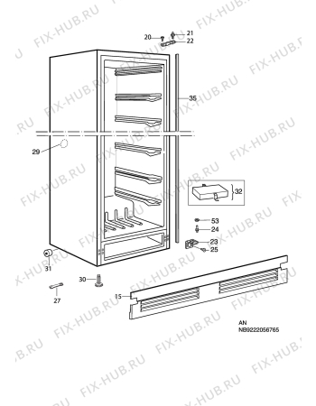 Взрыв-схема холодильника Aeg Electrolux A75248-GA - Схема узла C10 Cabinet